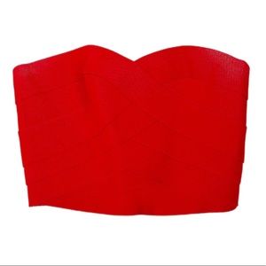 TOBI  Red Corset Strapless Top NWOT Size S